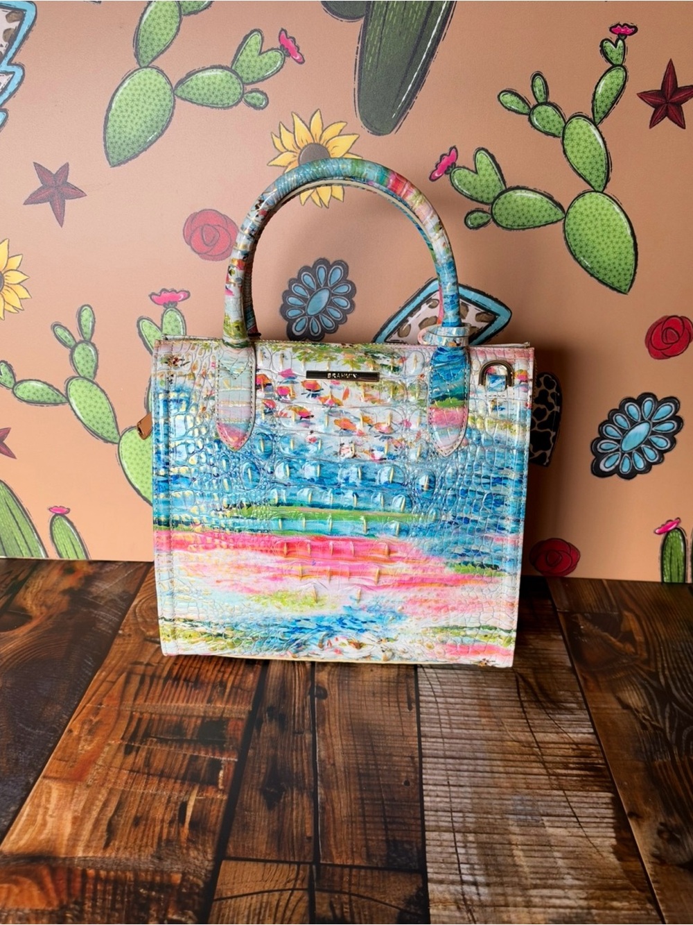 HTF BRAHMIN SMALL CAROLINE STAYCATION SATCHEL BAG NWT TROPIC FISH - Picture 7 of 13